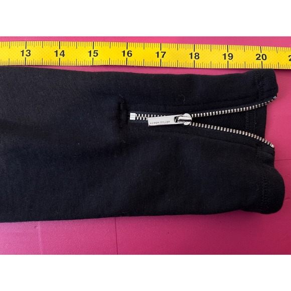 Karen Millen Womens Black Satin Trim Sweatshirt Sz 10 Trendy Sophisticated Chic - Picture 8 of 9